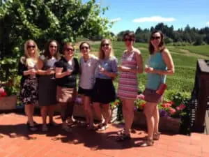 Image of a group with wine